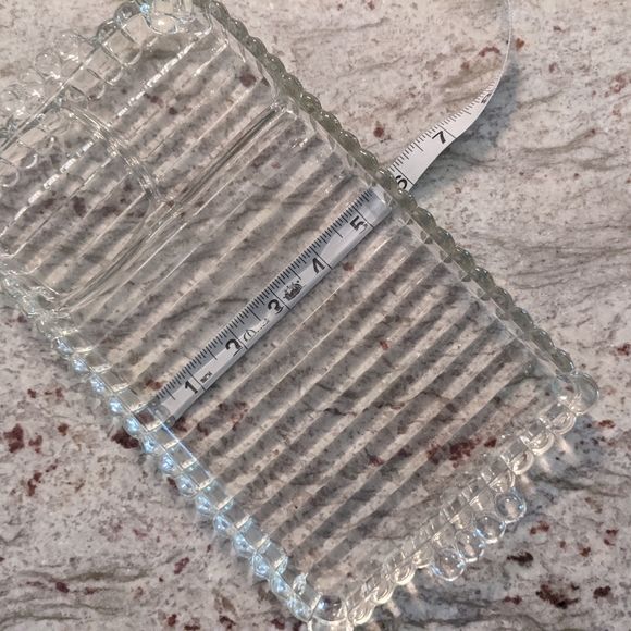 Hazel Atlas Ribbed, Ball & 3 Sectioned Clear Glass Snack, Ashtray Cup EUC MCM - Picture 8 of 9